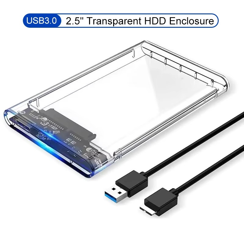 Laptop External Accessories - Caixa de Armazenamento Externa Transparente USB