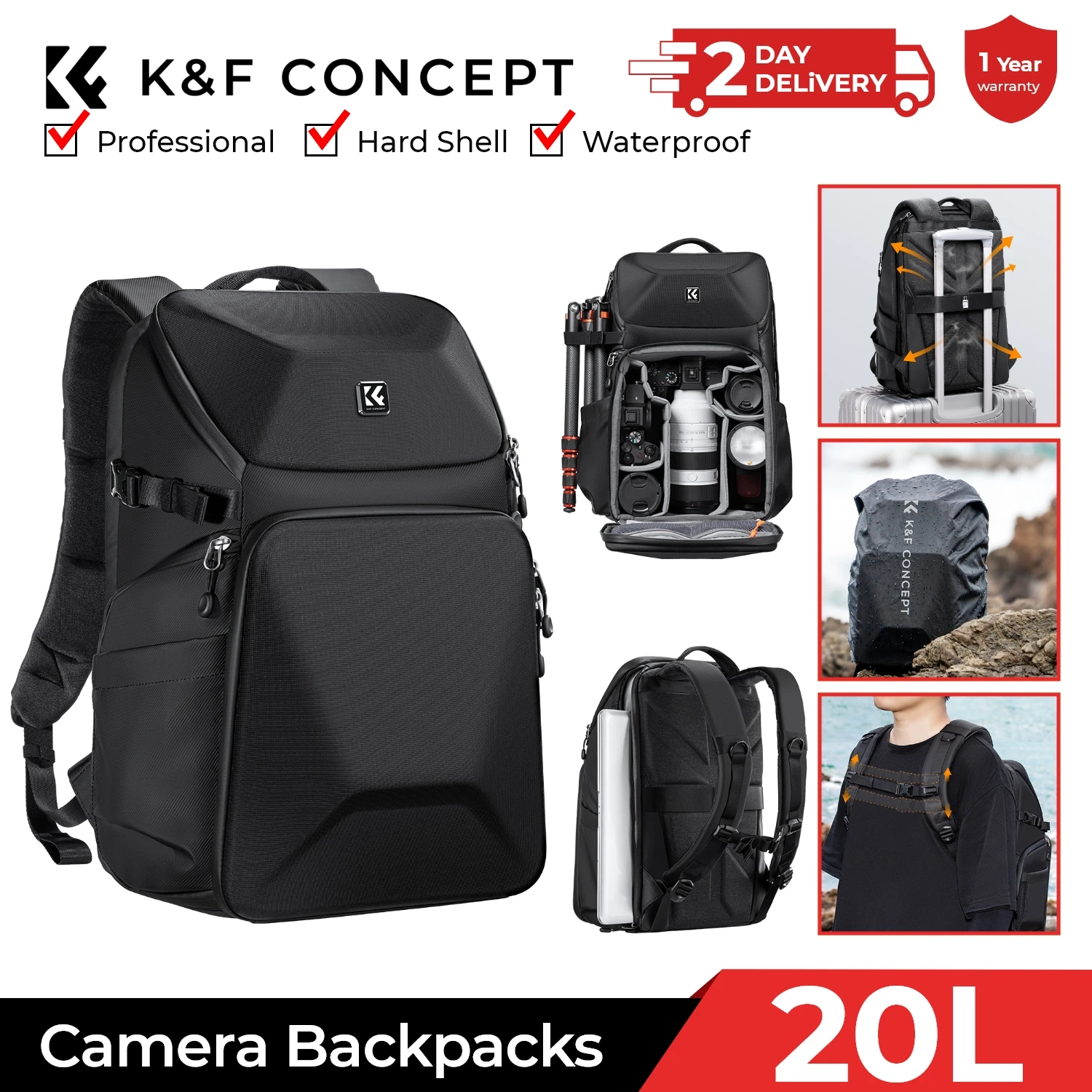 Mochila para Câmera K&F CONCEP - Laptop Bag Waterproof avaliação e preço