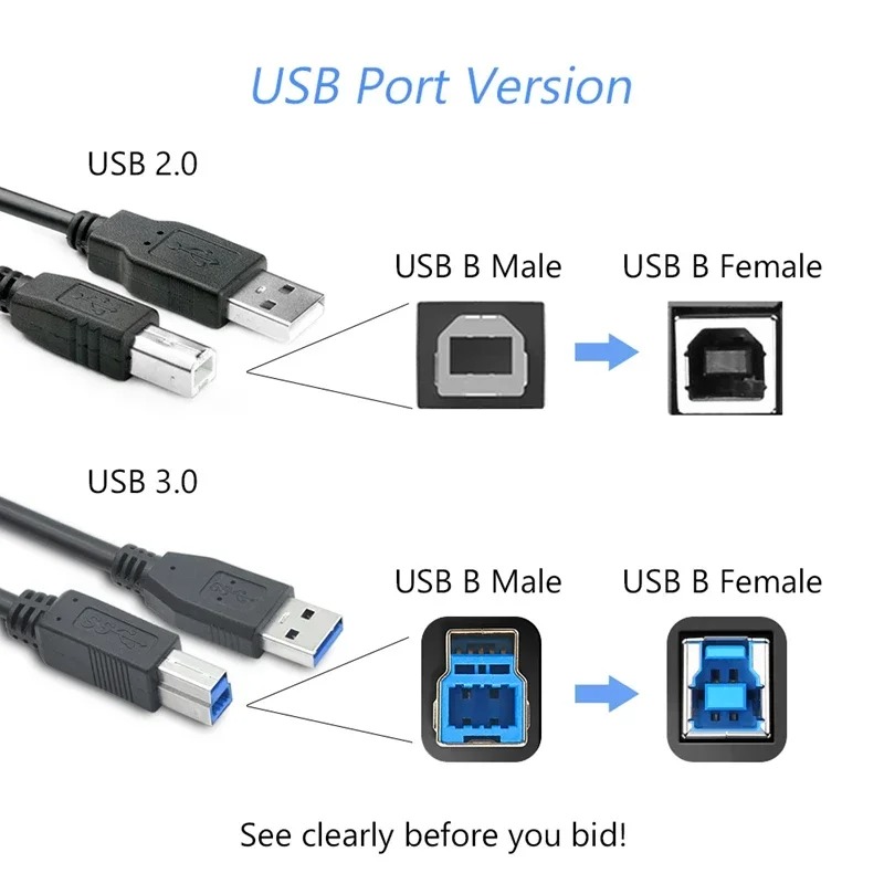 Usb 3.0 tipo um macho para b m - Laptop External Accessories avaliação e preço